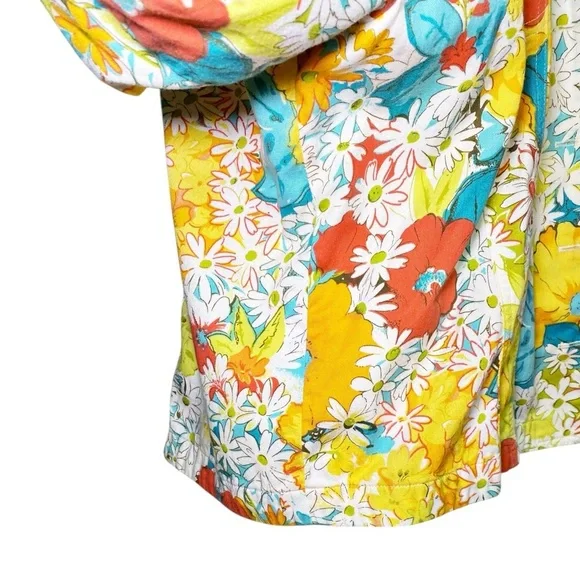 Norm Thompson Bright Floral Jean Jacket - Picture 7 of 13